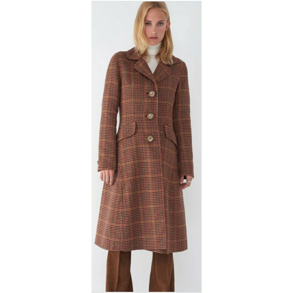 Sosken Jimi Houndstooth Fit And Flare Coat